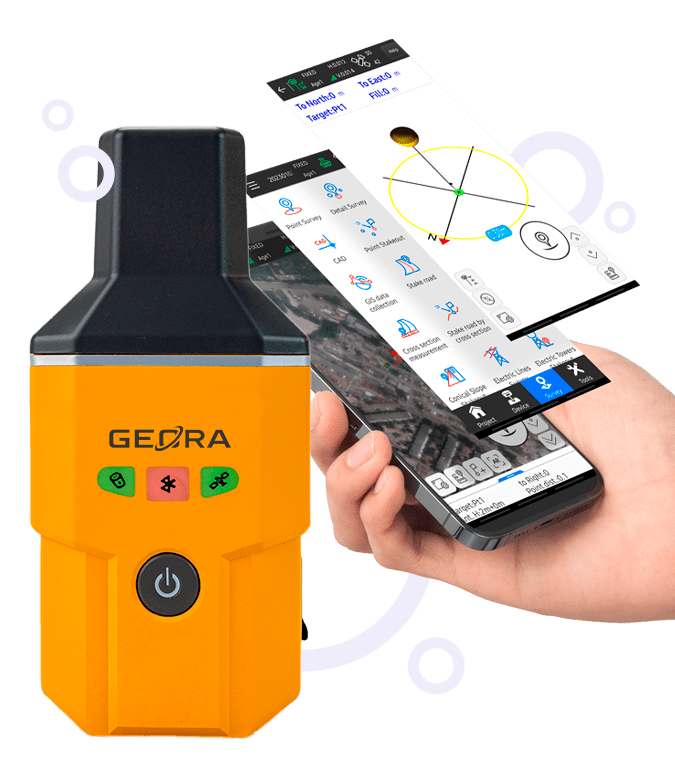 GEORA handheld GNSS RTK receiver for Surveying, Topography, Geodesy